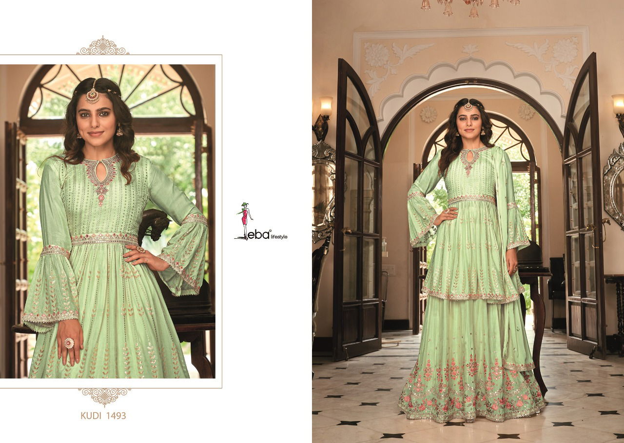 Eba Kudi Heavy Designer Embroidered Wholesale Wedding Salwar Suits Catalog